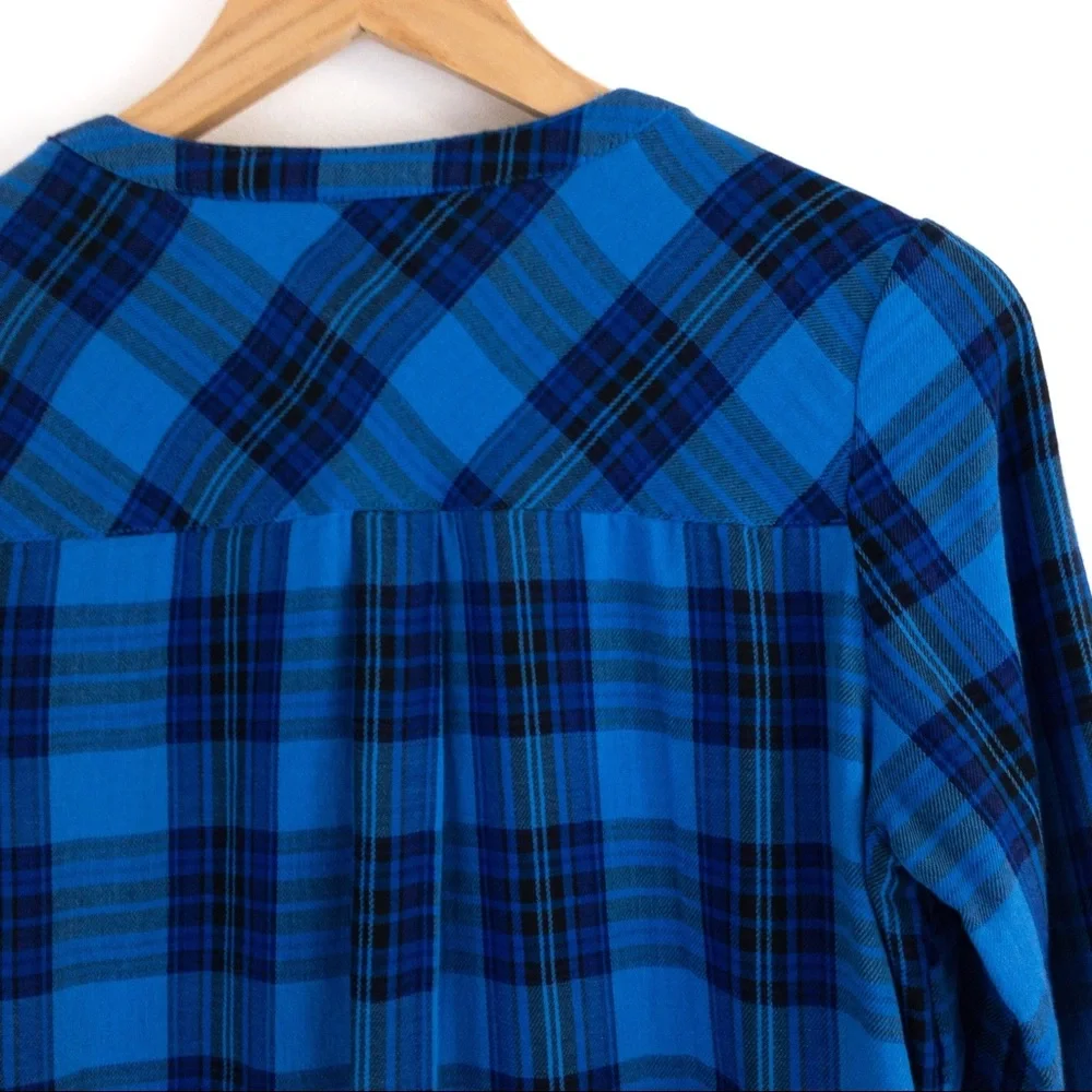 Merona • Blue Plaid Shirt Dress - Picture 4 of 10